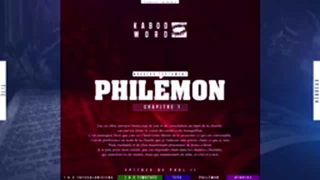 Philémon Le Nouveau Testament La Sainte Bible, audio VF