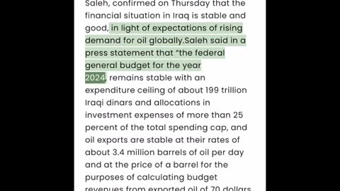 The financial situation in Iraq is strong and stable