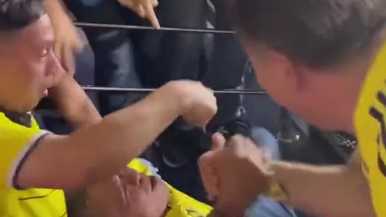 Luis Diaz's father celebrating his goal for Colombia 🥺