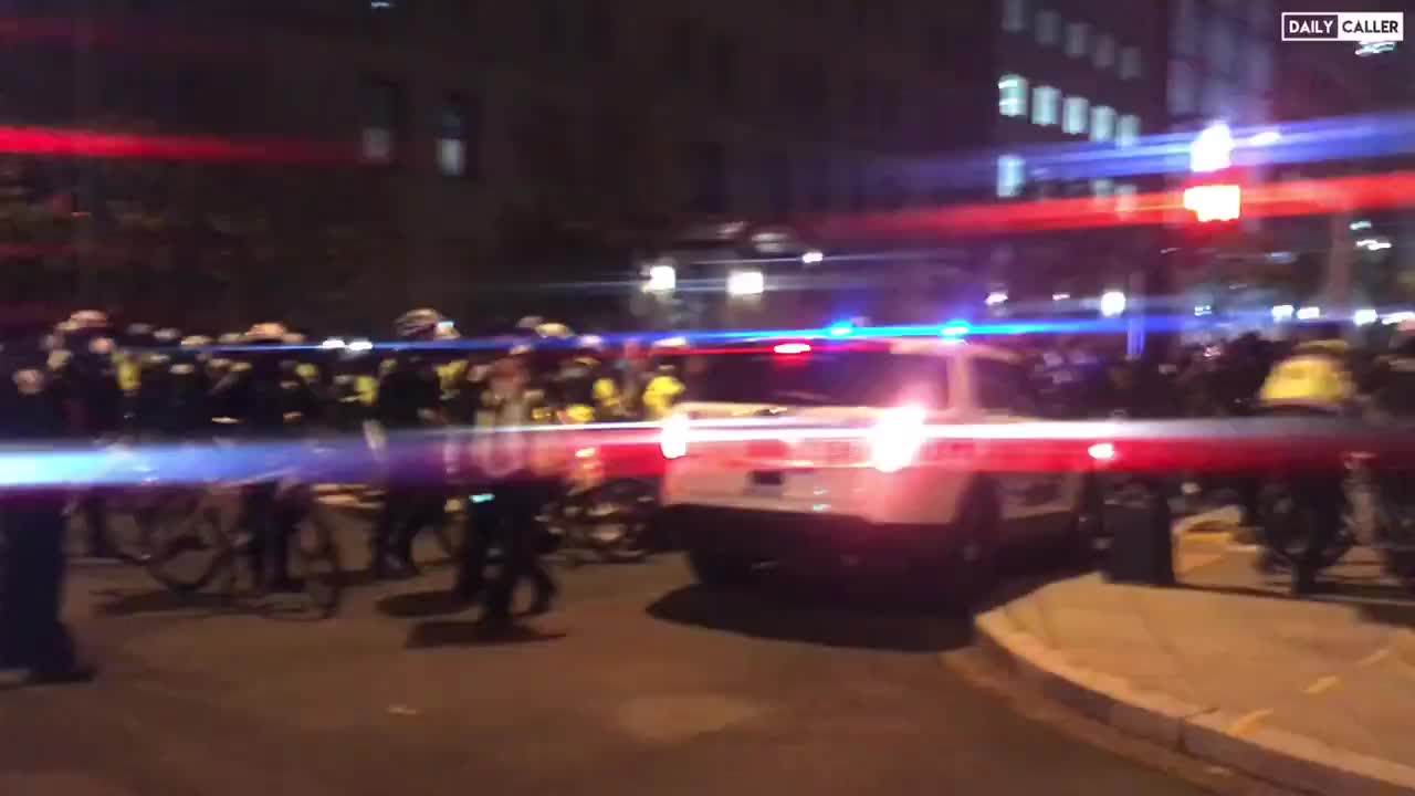 Election night. The DC crowds start to disperse onto the streets from BLM plaza