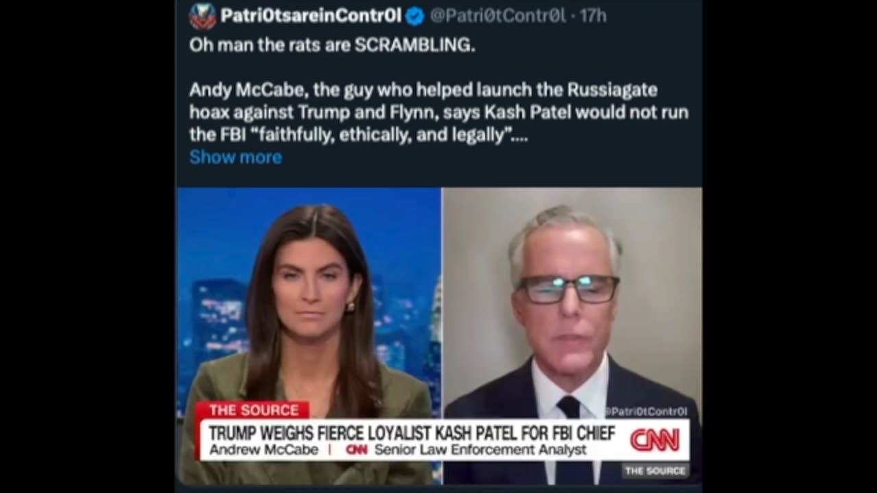 Russia Hoax Initiator Andrew McCabe Thinks Kash Patel Is Not Fit To Serve Under Trump.