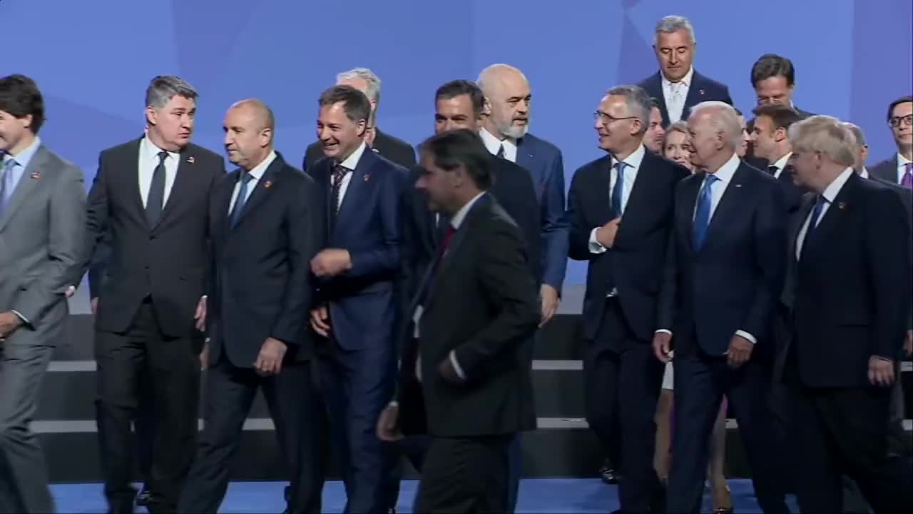 President Biden participates in a family photo with Allied Heads of State and Government at the NATO Summit