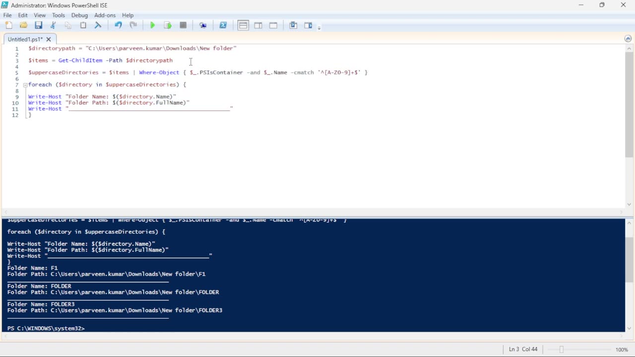 Filtering Folders by Uppercase Letters and Numeric Digits in PowerShell