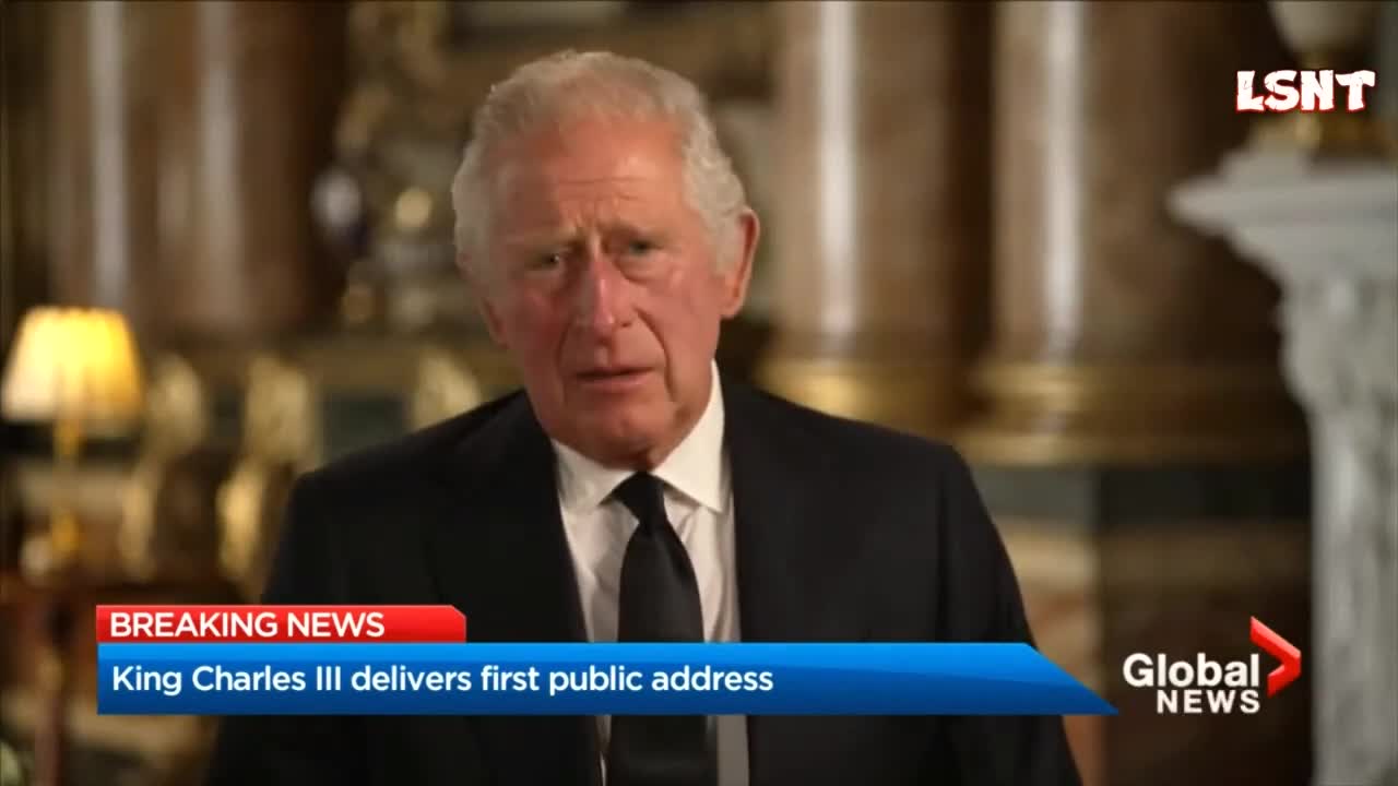 ADDRESSING THE NATION AND THE WORLD SPEAKING AS KING TO HIS NEW SUBJECTS