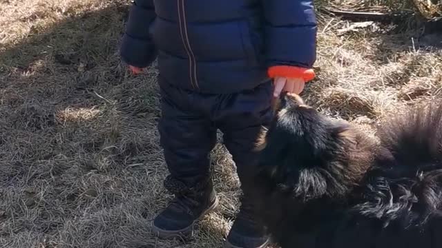 baby with dog baby!