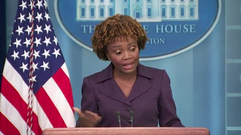 Karine Jean-Pierre holds a White House briefing