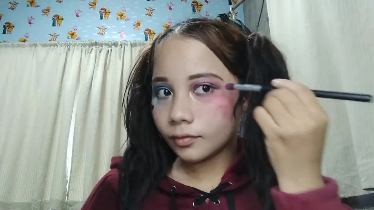 Harley Quinn makeup transformation