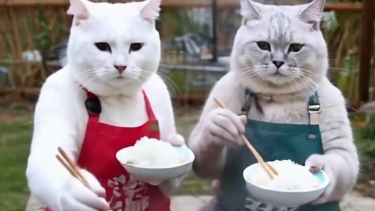 Funny Cat eating