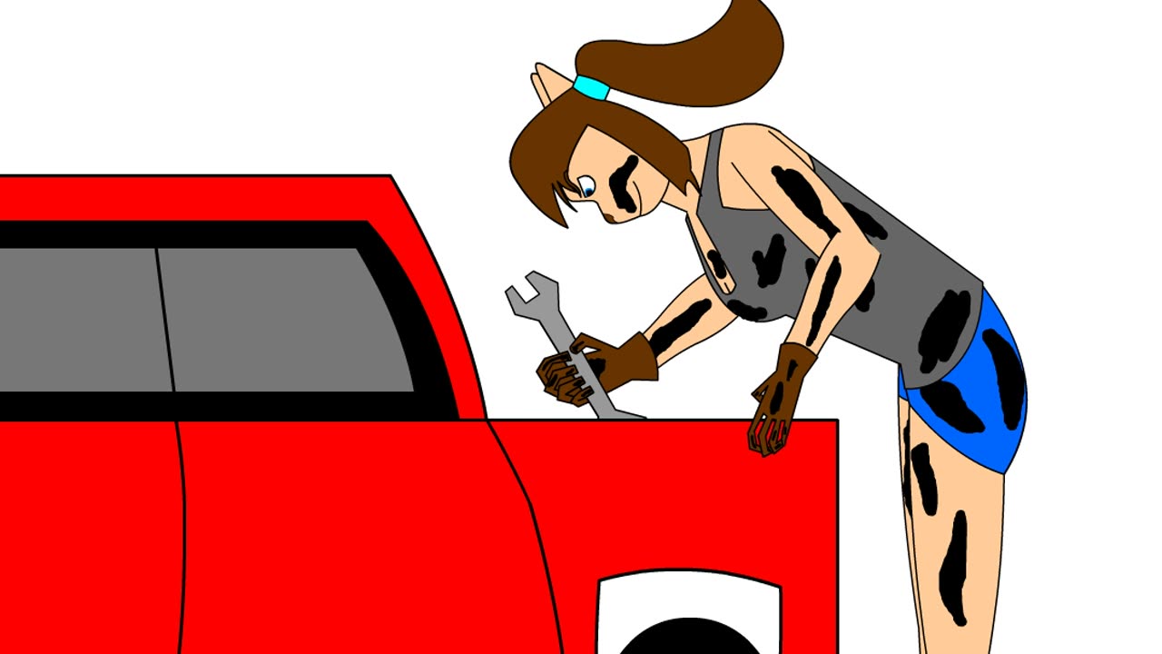 Chikia Alien Mechanic Working on Car