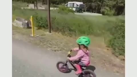 Funny video a little girl driving super fast