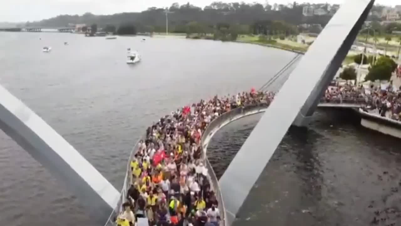 Drone footage during Australian Freedom Rally 16/10/2021