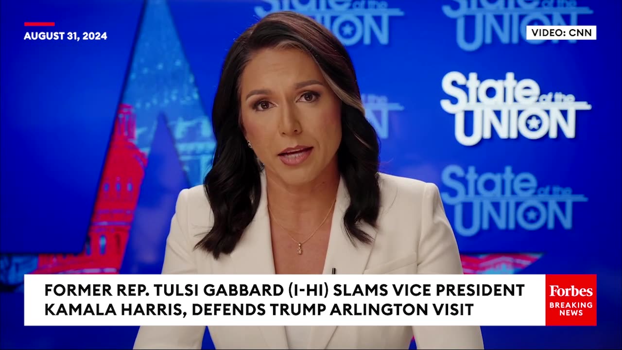 JUST IN: Tulsi Gabbard Accuses Kamala Harris Of Hypocrisy, Defends Trump's Arlington Visit