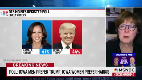 Kamala Harris takes lead over Donald Trump in Iowa.