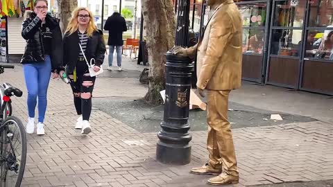 Gold Man Prank