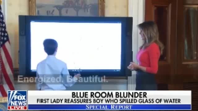 Melania Trump reassures boy who spilled water