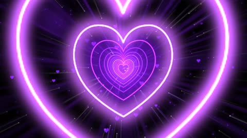 1165. Heart Tunnel💜Purple Heart Background Neon Heart Heart