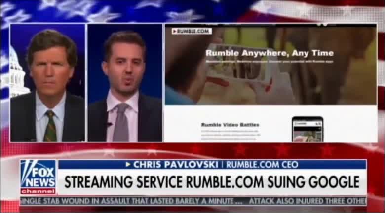 Rumble sues Google/YouTube