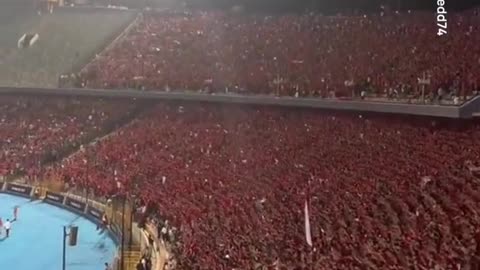 Al-Ahly Football Club fans, based out of Cairo, Egypt chant in solidarity with Palestine