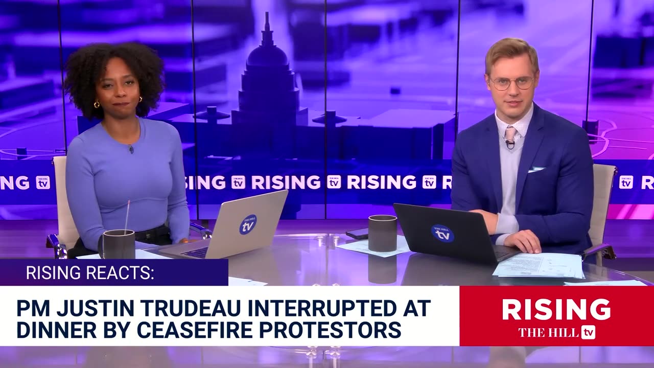 WATCH: Trudeau CONFRONTED By Protestorsat FANCY DINNER: 'CEASEFIRE NOW!'