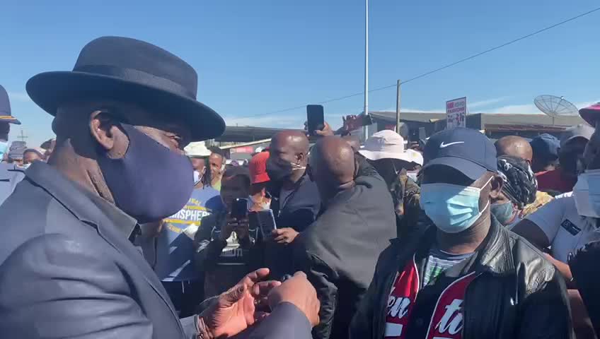 Police minister Bheki Cele addresses community about slain officer