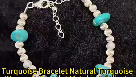 GN-20241127-02 Turquoise Bracelet Natural Turquoise Women's Bracelet Matching delicate natural pearl