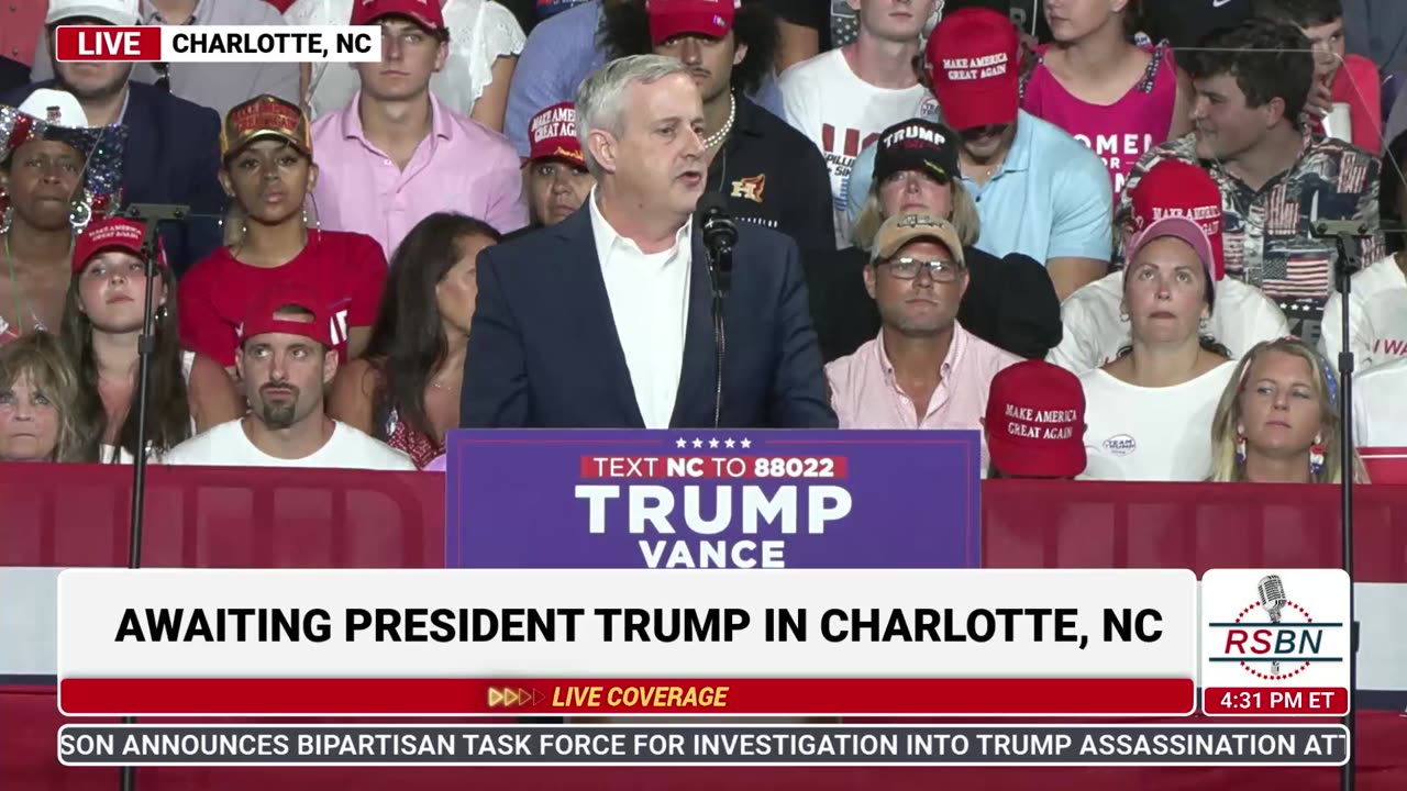 FULL SPEECH: Chairman Michael Whatley Speaks at Trump Rally in Charlotte, NC - 7/24/24