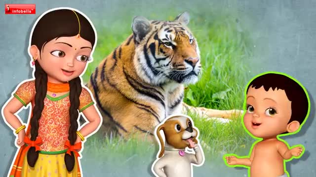 Papa Papa Baagh Papa Tiger Song - Hindi Rhymes for Children - Infobells_Cut