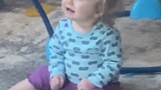 Baby Sister Confused By Clarinet