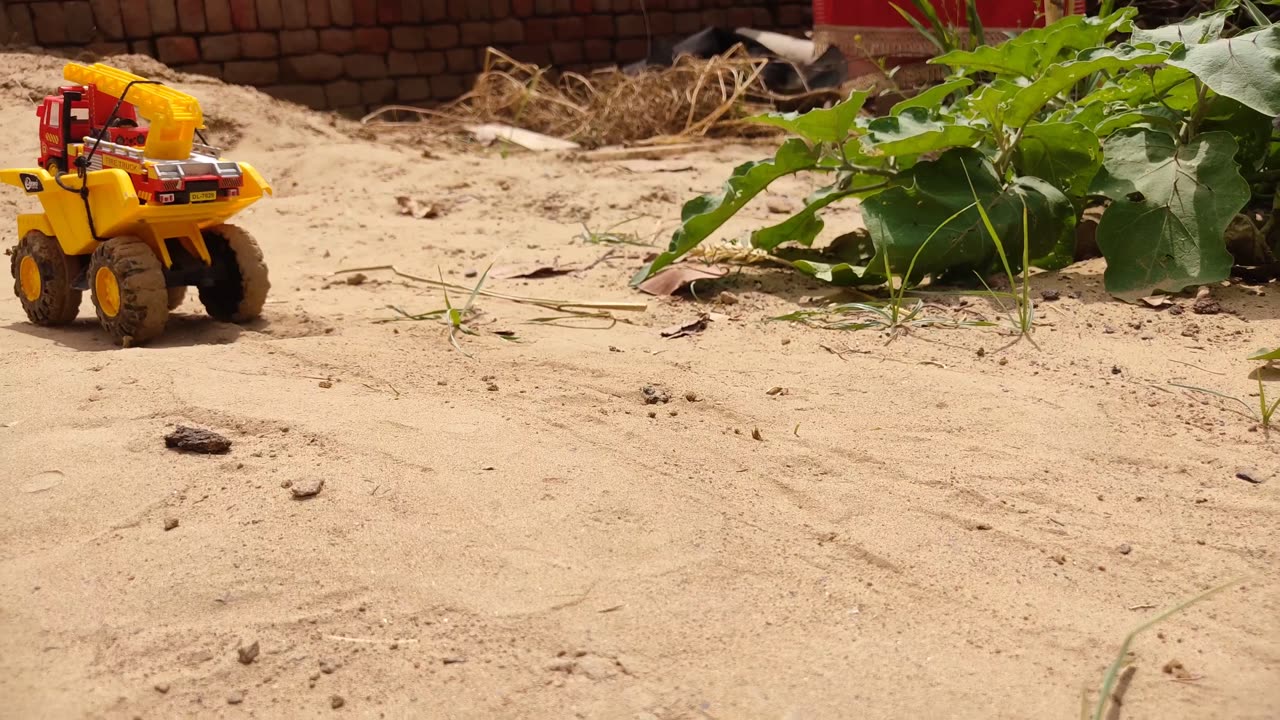 Dumper Truck Stuck in mud Loaded Fire Truck and pulling by Mahindra tractor Double E, Excavator