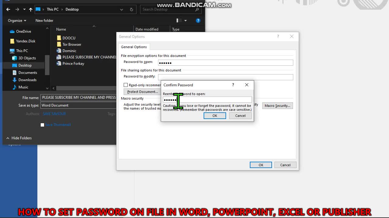 How to set password on your documents in word, powerpoint, excel and publisher