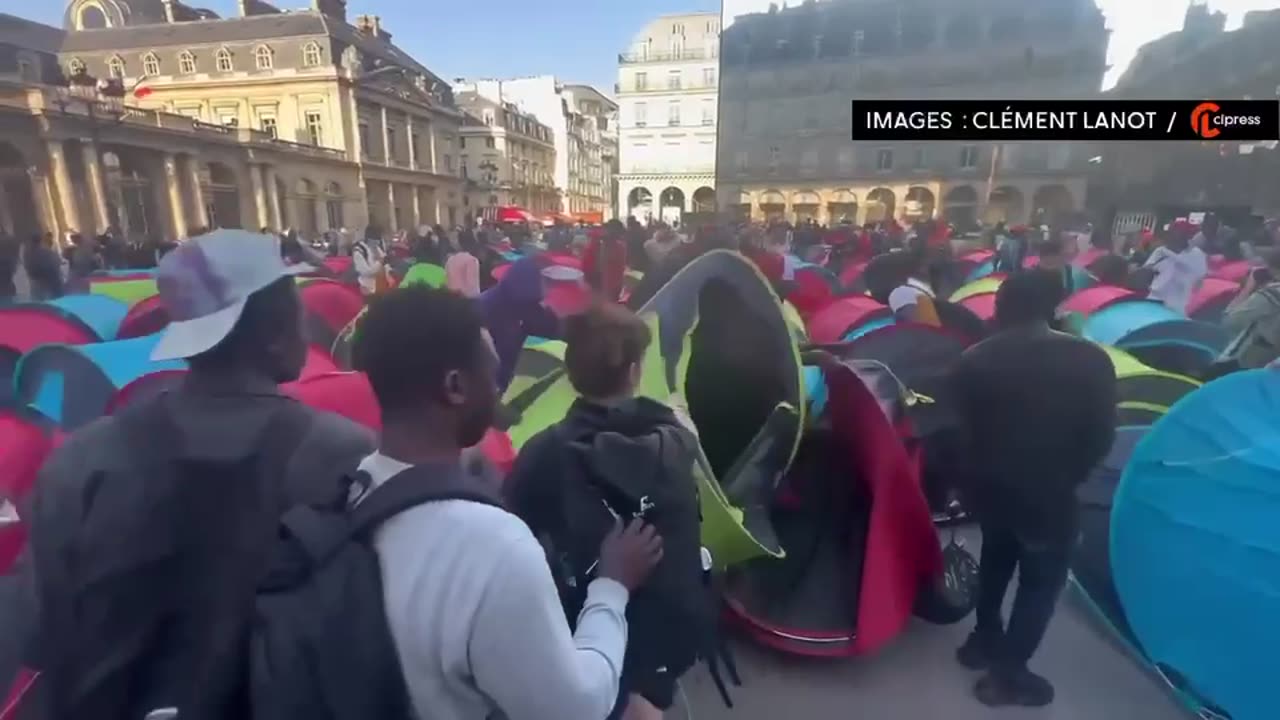 Illegal Immigrants in France Setting Up Tents to Protest Government