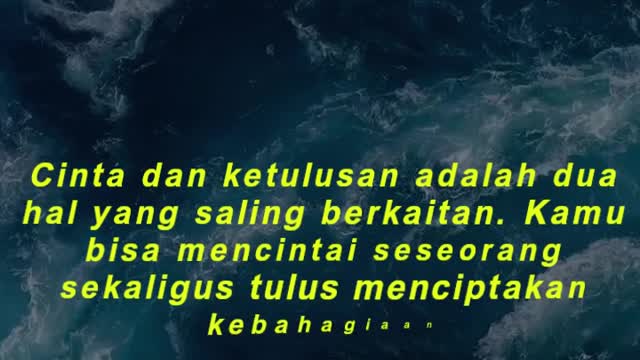 Cinta dan ketulusan adalah dua hal yang saling berkaitan. Kamu bisa mencintai seseorang