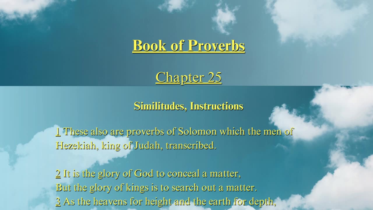 Christian Meme Video: Proverbs Chapter 25 (07/07/2024)