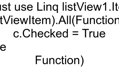 Check all checkboxes in a listview
