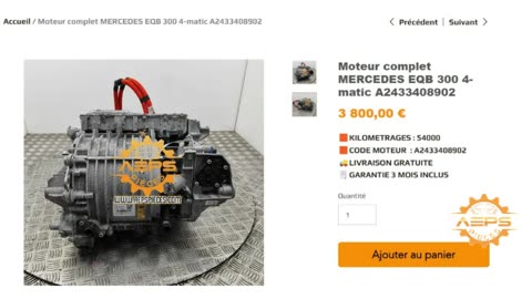 AEPSPIECES.COM - Moteur complet MERCEDES EQB 300 4-matic A2433408902