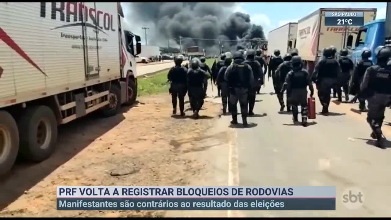 PRF registra 31 bloqueios e interdições nas estradas brasileiras | SBT Brasil