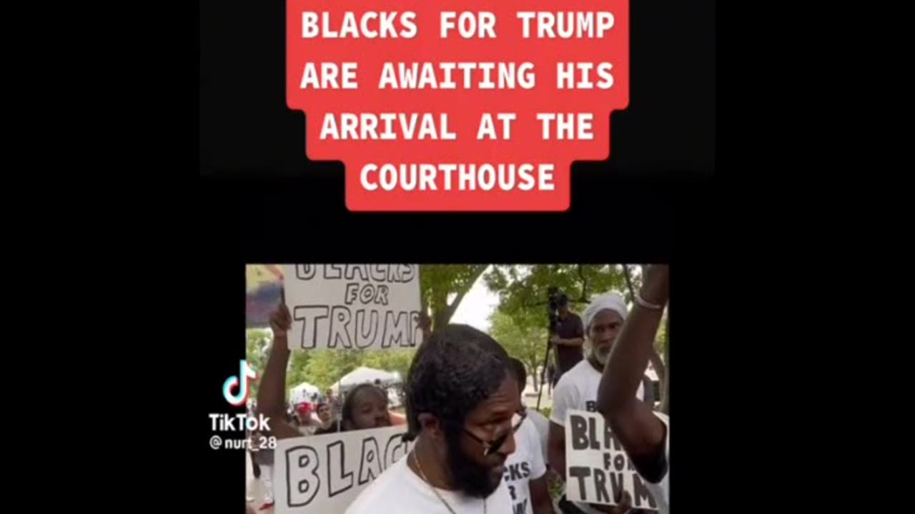 Blacks Awaiting His Arrival At Courthouse
