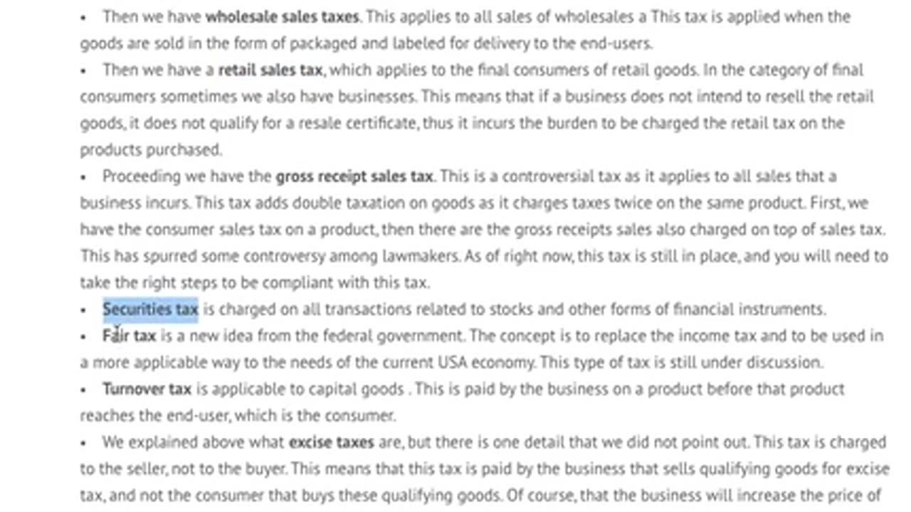 Sales tax in USA business descriprion