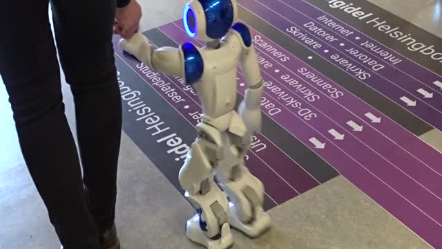 Roboten på Stadsbiblioteket i Helsingborg 22 Mars 2018