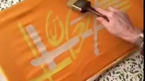 Artist Makes Abstract Art Using Dyes And Wax on Fabric