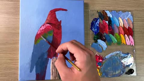 Acrylic Painting Parrot Bird_p20