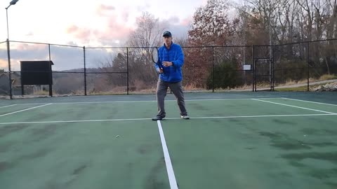 Tennis volley, staying or moving up