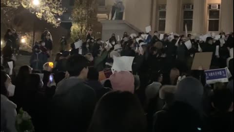 CHINESE STUDENTS PROTEST AT COLUMBIA UNIVERSITY