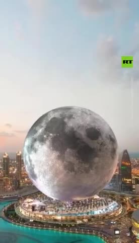 Scale model of the moon being build in Dubai