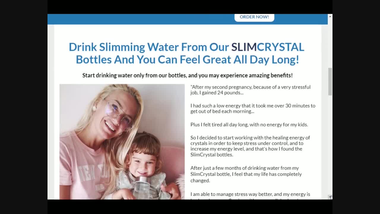 SLIMCRYSTAL Slim Crystal Water Bottle