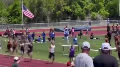 Person-of-color athlete attacks competitor during track race