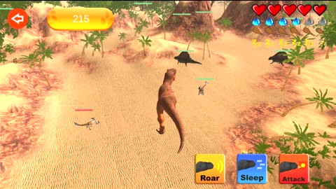 Fierce Tyrannosaurus Rex fights with other DINOSAURS in the game Dinosaur Sim - Part 1