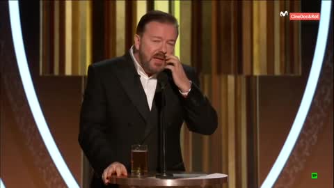 Ricky Gervais Brutal Honesty Calls Out EVERYONE in Hollywood Golden Globes - No One Punched Him Out!