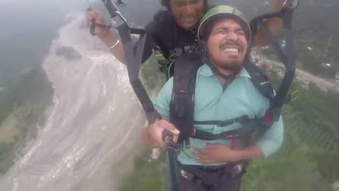 Scared Man Goes Paragliding