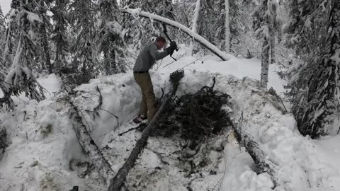 3 days in arctic with bushcraft hot tent no sleeping bag